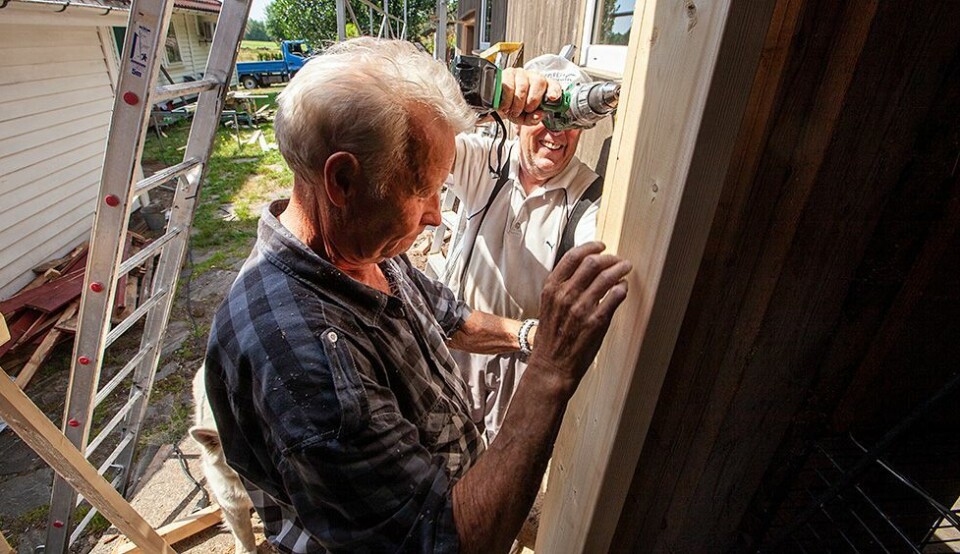 Gla´sommer: Arvid (78) og Sverre (80) har sommerjobb på Sebbetåa