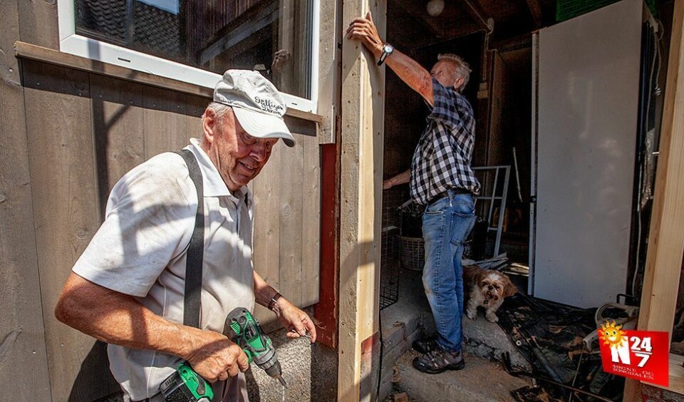 Gla´sommer: Arvid (78) og Sverre (80) har sommerjobb på Sebbetåa