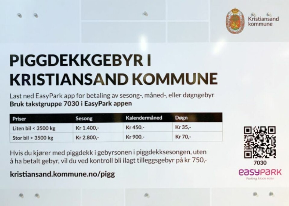 Stopper ikke piggdekkgebyr nå