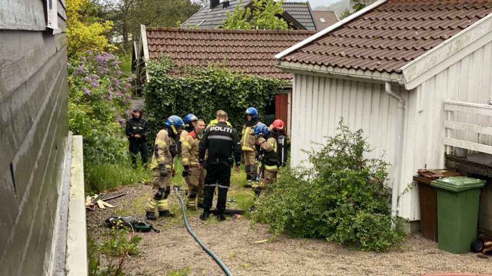 Kontroll på bygningsbrann på Tangvall