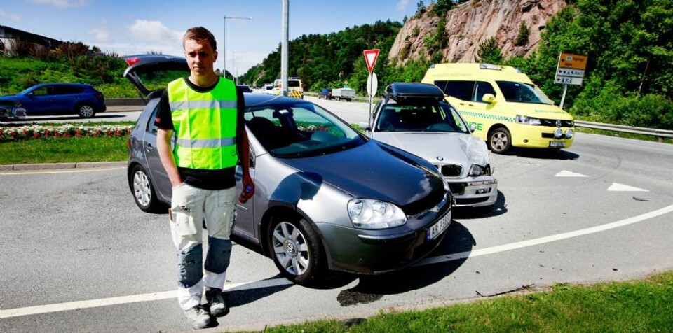 Trafikkulykke i Tangvallkrysset - E39