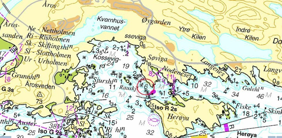 - Fem seks store båter har gått på her de siste årene