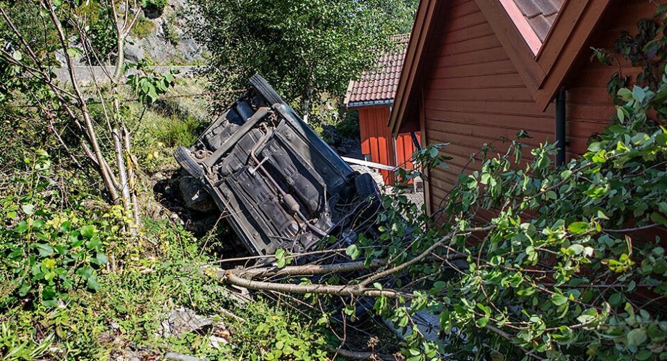 79-årig kvinne krøp uskadet ut av denne bilen