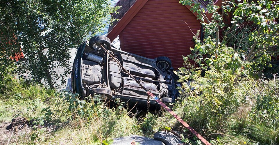 79-årig kvinne krøp uskadet ut av denne bilen
