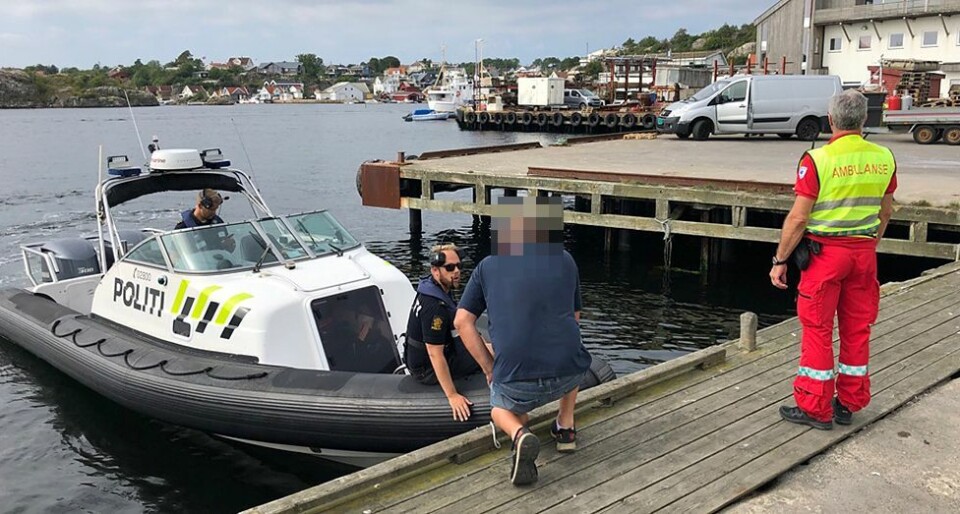 Båt på grunn ved Flekkerøy