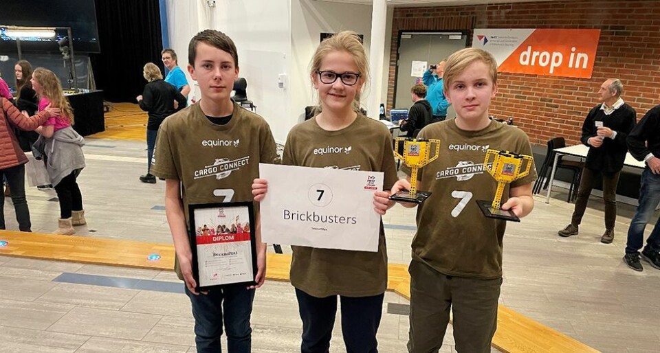 Søgne-laget Brickbusters fra Teknofilus vant hele to førstepriser i FIRST® Lego® Leagues regionsfinale i Grimstad