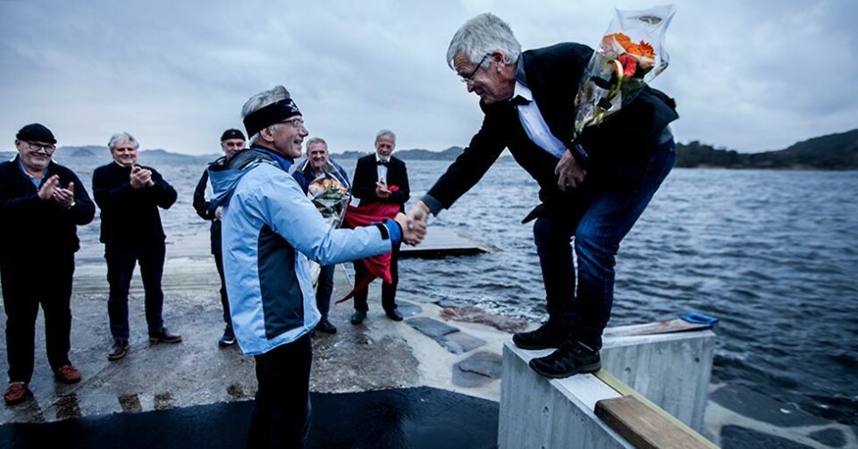 Petter Kristensen fikk også blomster for et utmerket fagarbeide på <
Blomster til Arnfinn Håverstad for å ha vært 'fikseren' inn mot Søgne kommune. (Foto: Nicolai Prebensen)