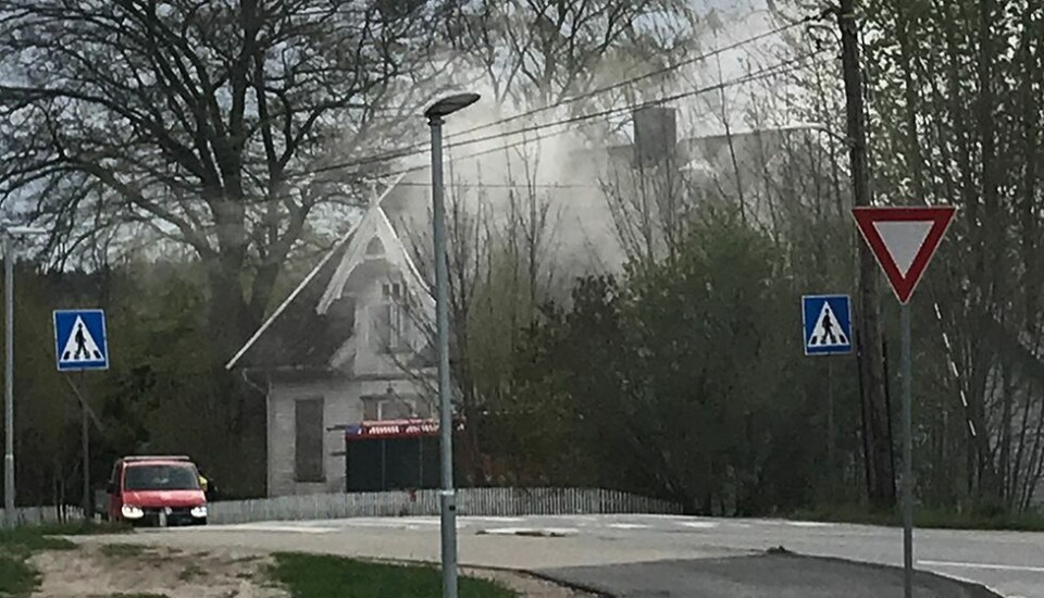Røykdykkerøvelser på prestegården på Lunde