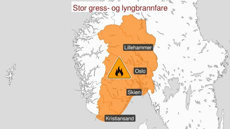 Har sendt ut oransje farevarsel for gress- og lyngbrann