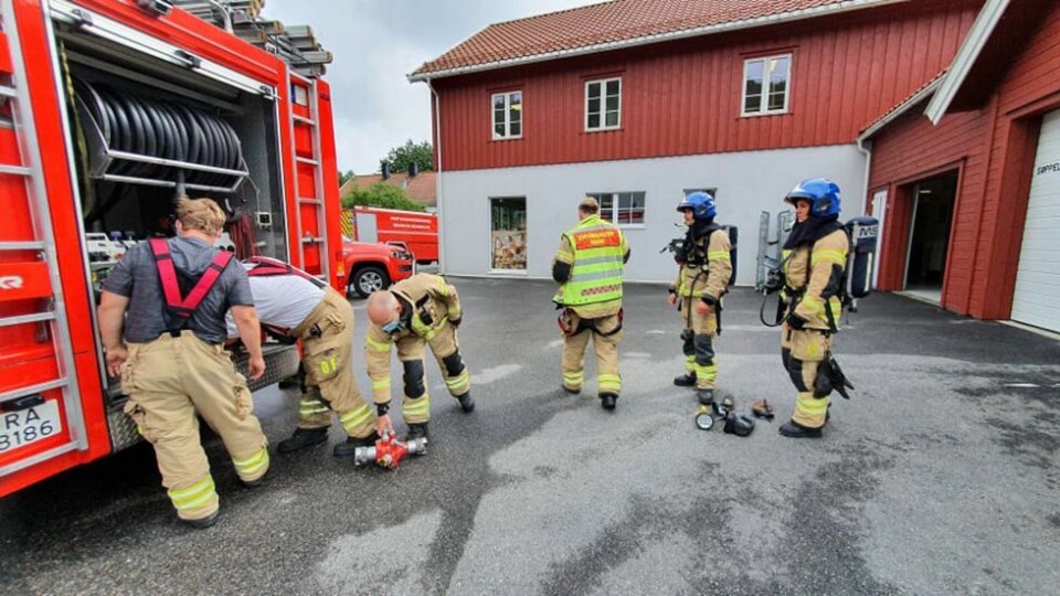 Røykutvikling i bygg på Lunde