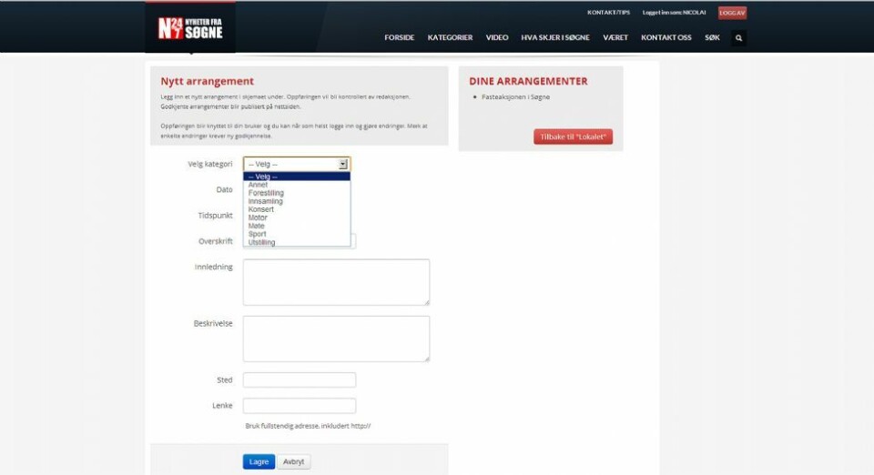 La andre få vite om arrangementet ditt!