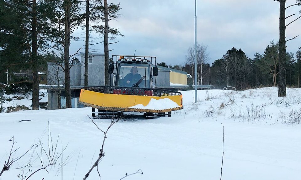 Et historisk vinterbilde fra Flekkerøy
