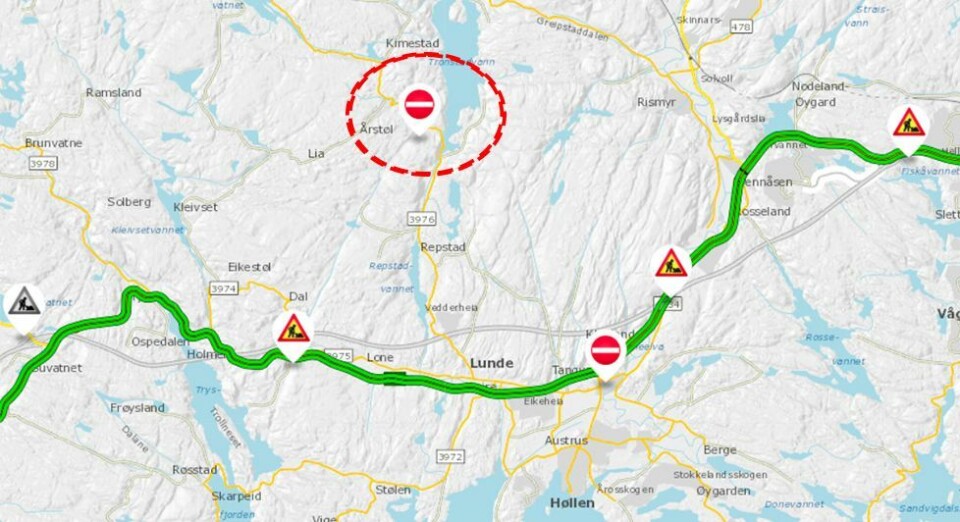 Fylkesvei åpnet etter å ha vært stengt grunnet flom