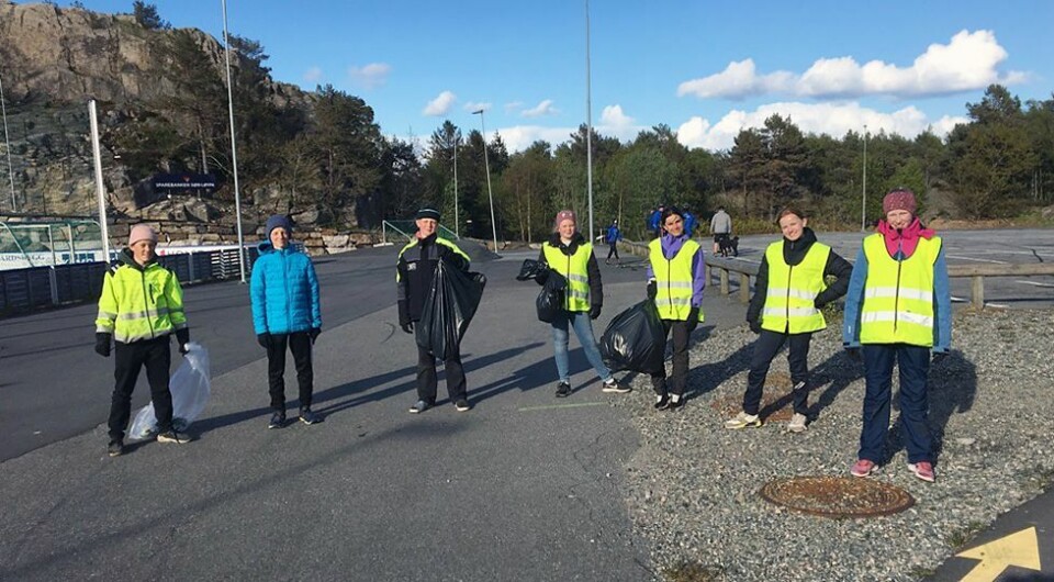 BK Sjøspeideren fra Flekkerøy ryddet kommunale veier for søppel før 17. mai