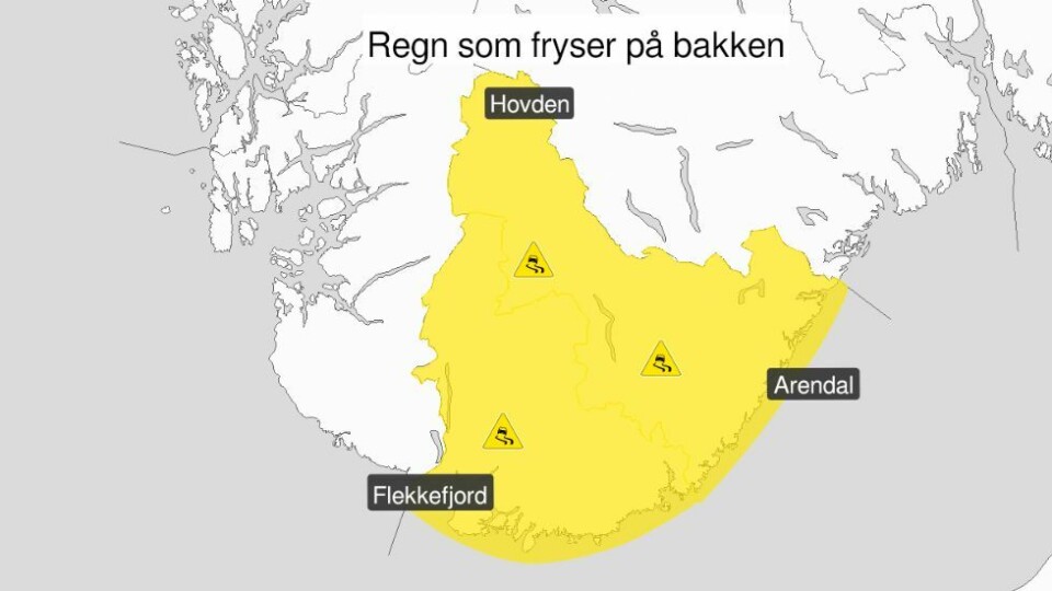 Fortsatt glatte veier og underkjølt regn