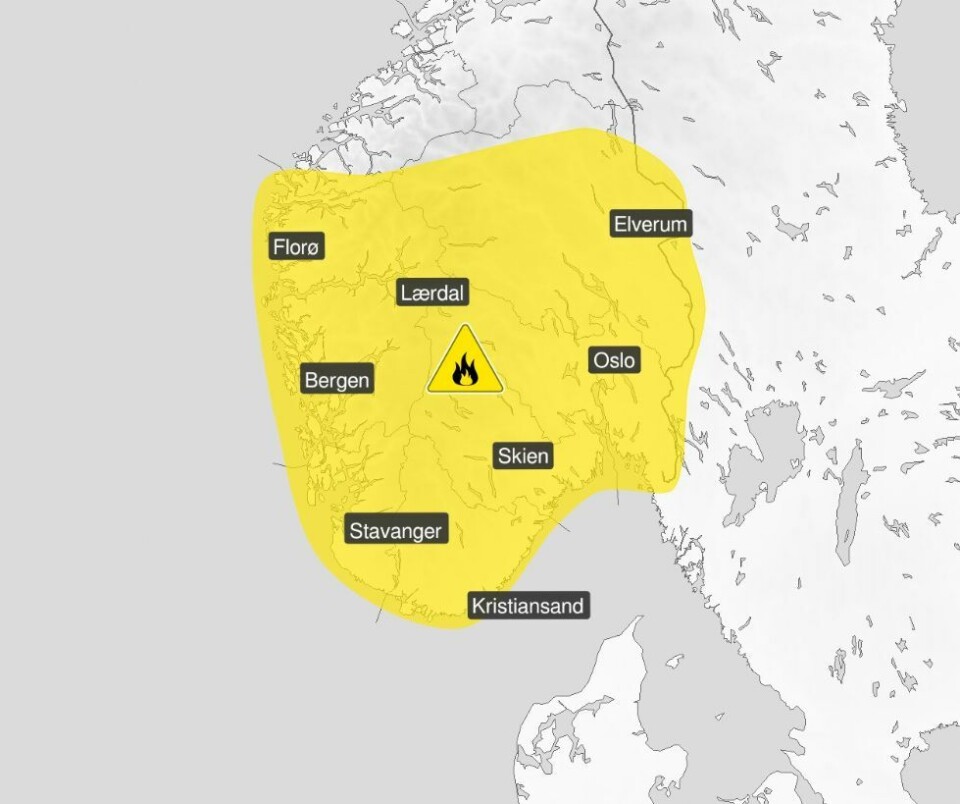 Gress- og lyngbrannfare i hele Sør-Norge