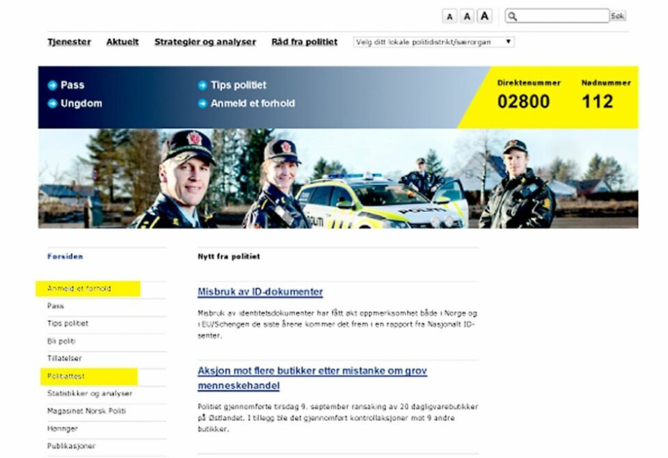 Politi på nett