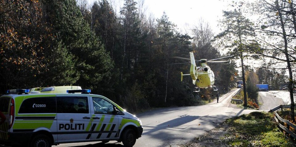 Mann skadet under trefelling