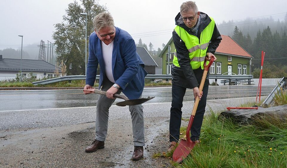 Åpnet anleggsarbeidet på gang- og sykkelstien i Kilen
