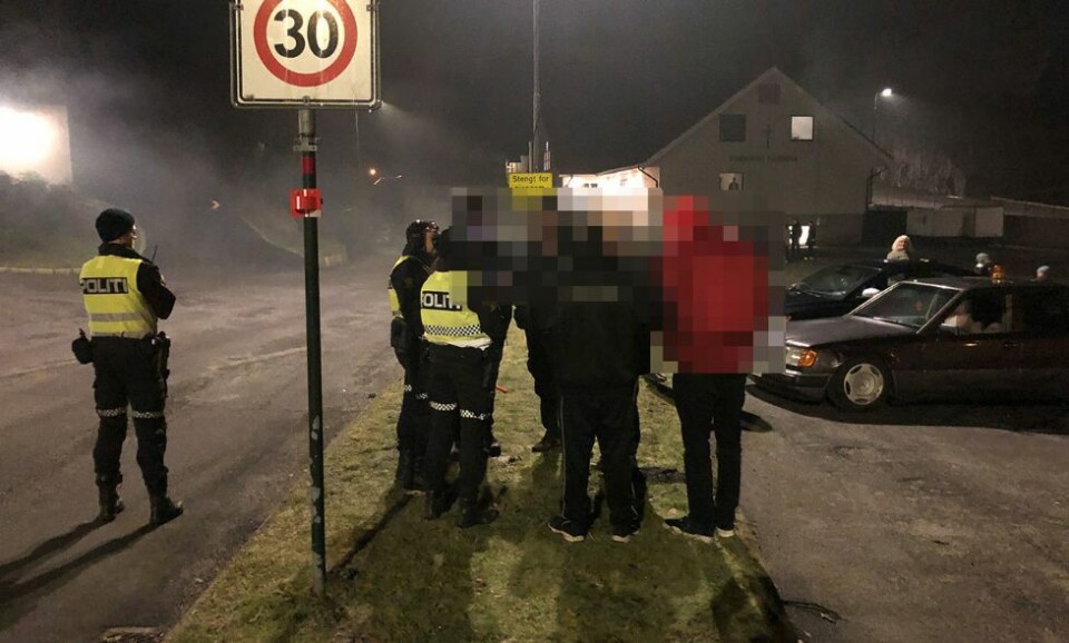 Politiet på plass på Flekkerøy