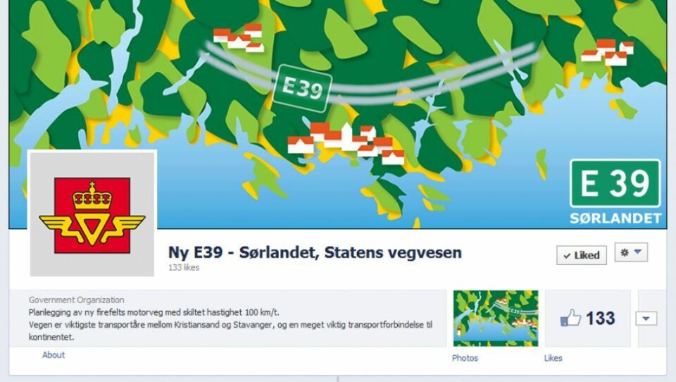 E 39 på Facebook