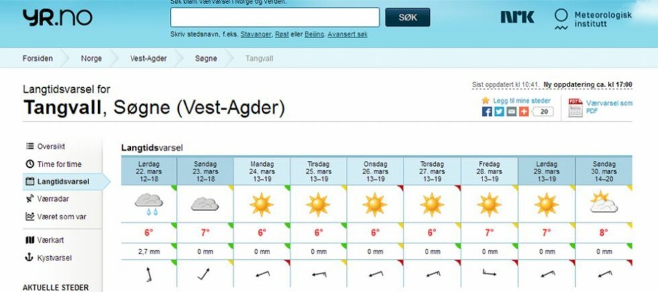 Sjekk den rekka