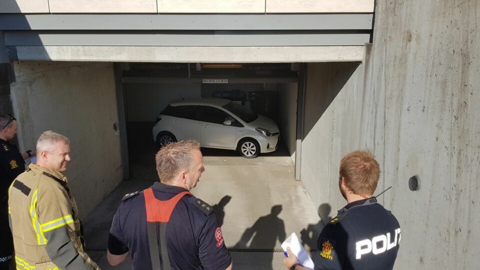 Trafikkuhell i parkeringskjeller