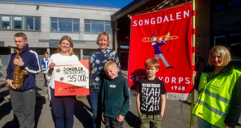Sparebanken Sør gir 2,5 millioner kroner til skolemusikkorpsene
