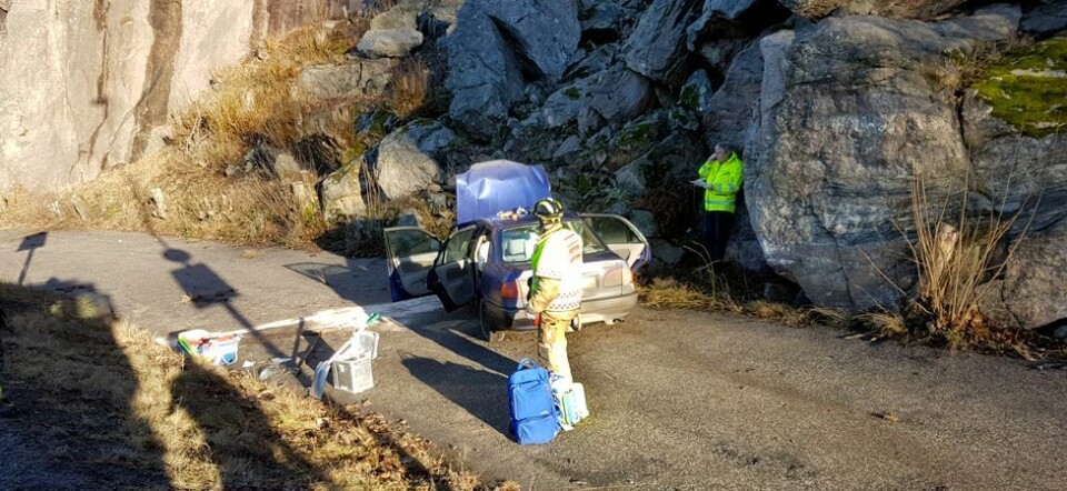 Trafikkulykke på E39 ved Holmen