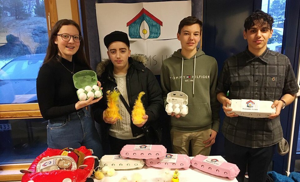 Kreative elever ved 9. trinn i Lindebøskauen: Solgte blant annet kortreiste egg fra Berge på Flekkerøy
