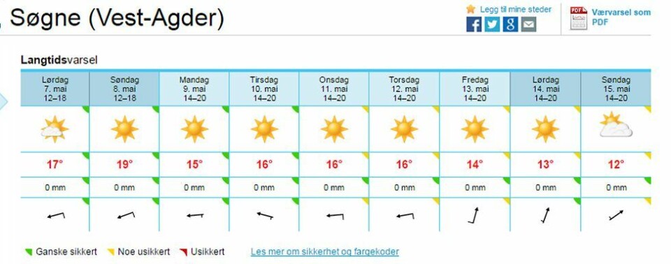 - Kan vare helt til 17. mai