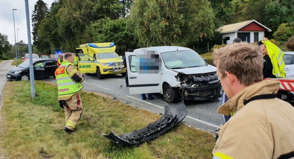 Trafikkulykke på Stauslandsveien ved Torvmoen i Søgne
