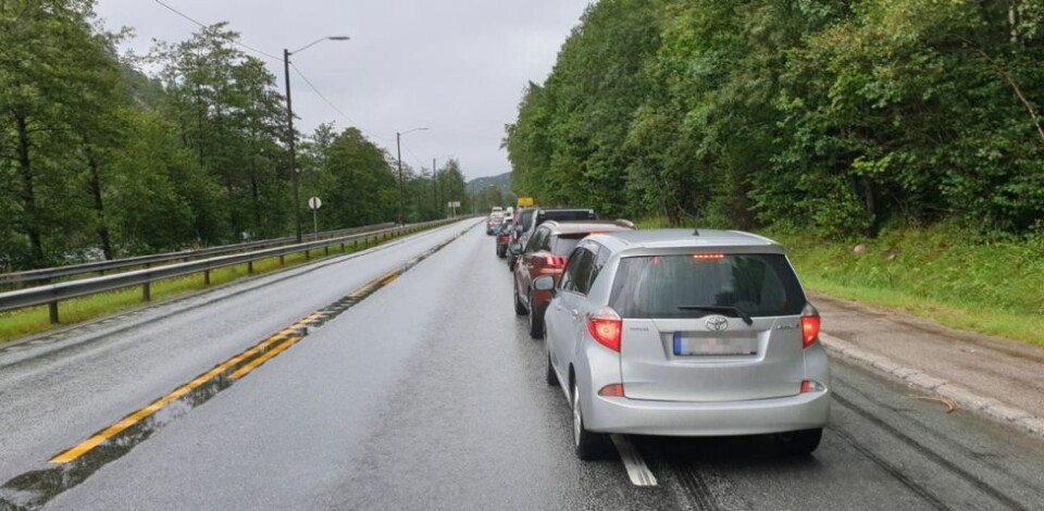 Trafikkuhell på E39 ved Farvannet, veien åpen for fri ferdsel