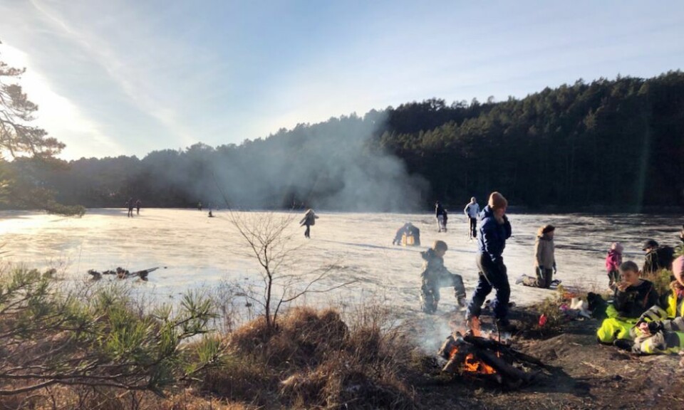 Så la isen seg på Storetjønna