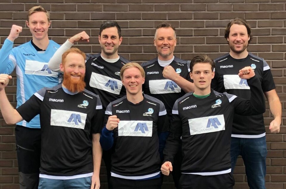 Klare for avreise til Oslo fredag: Bak fra V: Mathias Borø, Morten Dalene, Bendik Gundersen og Christian Rogstad. Foran fra V: Jarle Rogstad, Kevin Johansen og Hansi Enoksen. Ikke tilstede: Markus Aamodt, Ditlef Ueland og Jacob Netland.