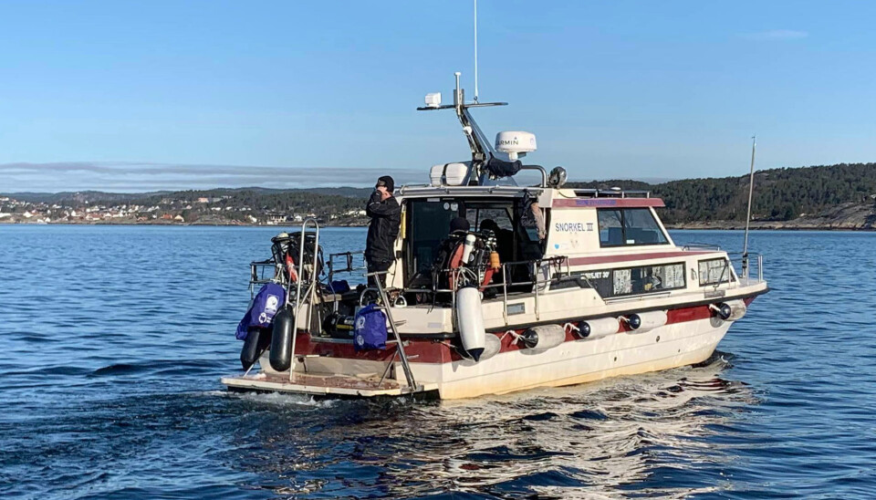 Søgne dykkerklubb på Langenesfjorden mandag formiddag.