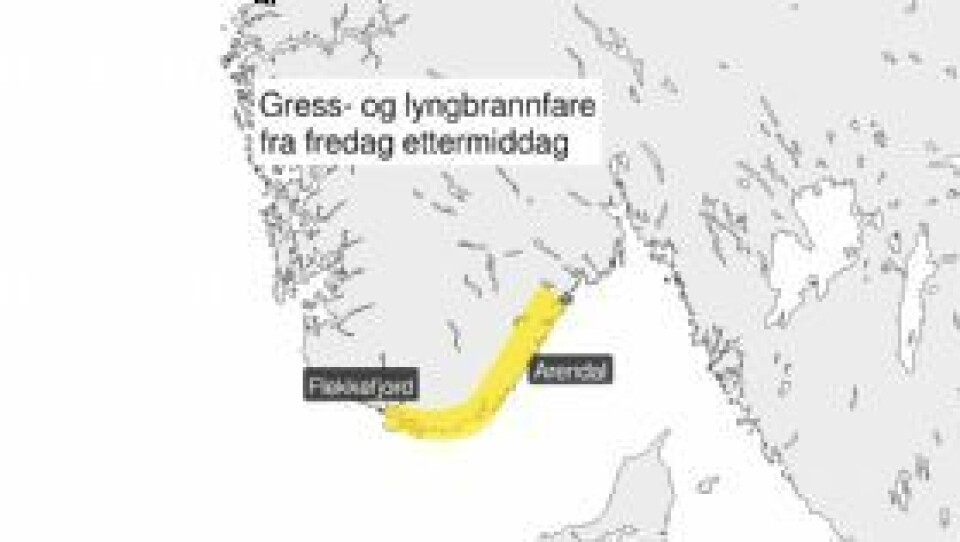 Farevarsel for skogbrann i snøfrie områder