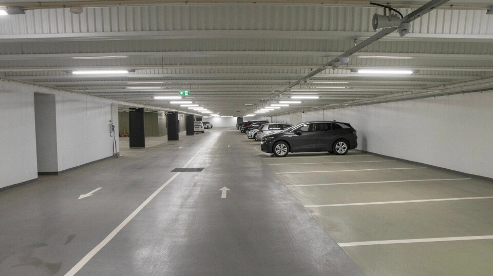 Parkeringskjelleren under Tangvall Arena har plass til rundt 250 biler.