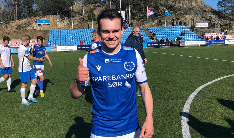 Arent-Emil Hauge scoret kampens eneste mål, og sørger for Fløys første seier i PostNord-ligaen.