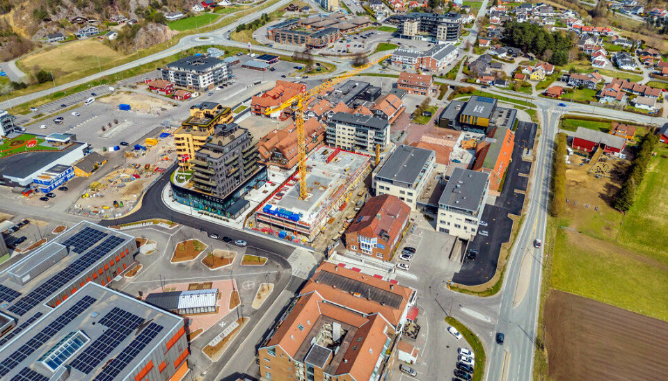 Tangvall sentrum mai 2023.
