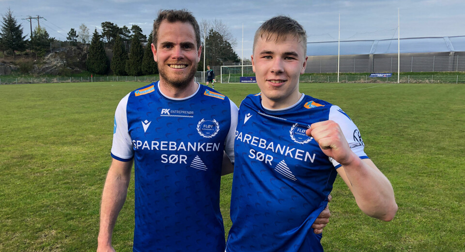 Det er seks år siden Lars Christian Thorsen t.v. og Kevin Høyland sist spilte fotballkamper for Fløy.