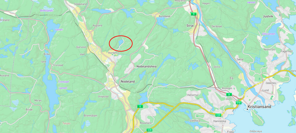 Badeplassen på Stemtjonn ligger nordøst for Hortemo i Songdalen. Like ved skytebanene samme sted.