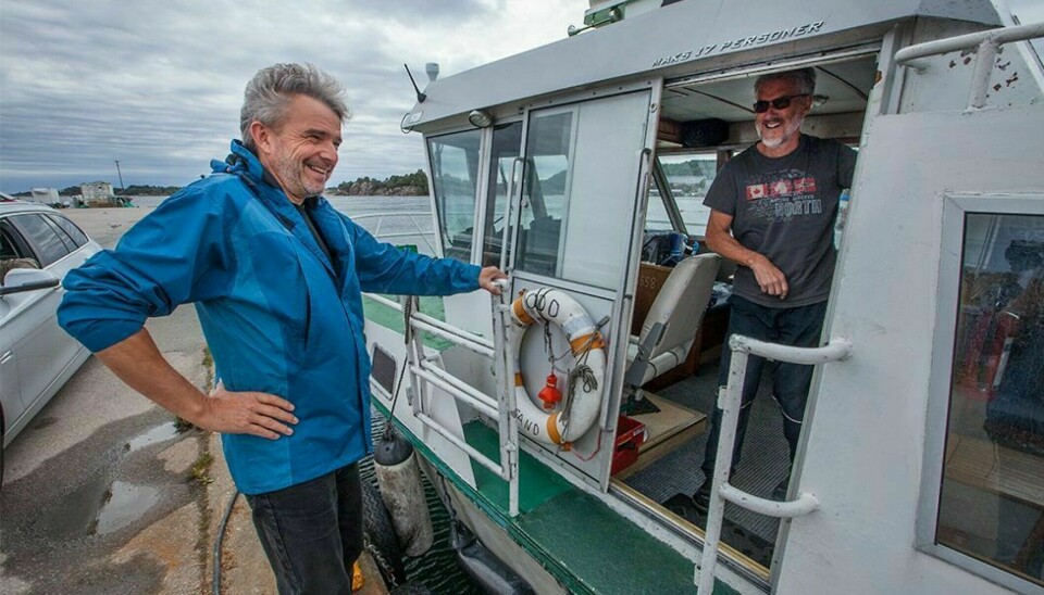 Stein Inge Dahn (t.v.) og Per Harry Pettersen driver selskapet Skagerrak Navigation som har ferjekontraktyene i kommunen.