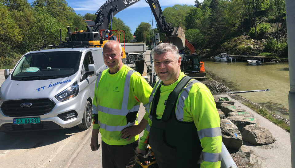 Anleggsleder i Ingeniørvesenet Morten Sakariassen t.h. og Gunnleif Haugen. Anleggsleder i Ingeniørvesenet Morten Sakariassen t.h. og Gunnleif Haugen.