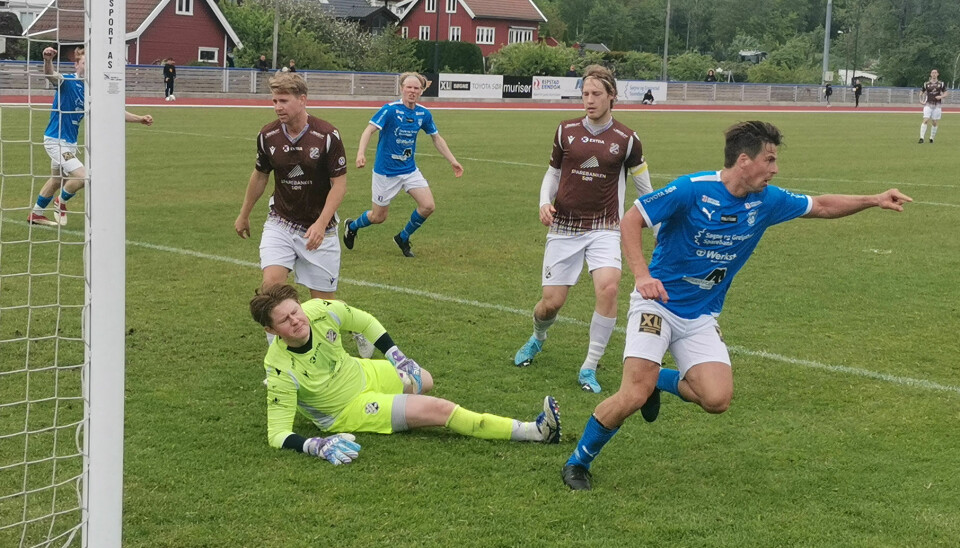 Ditlef Ueland jubler for 3 – 1 scoringen sin.