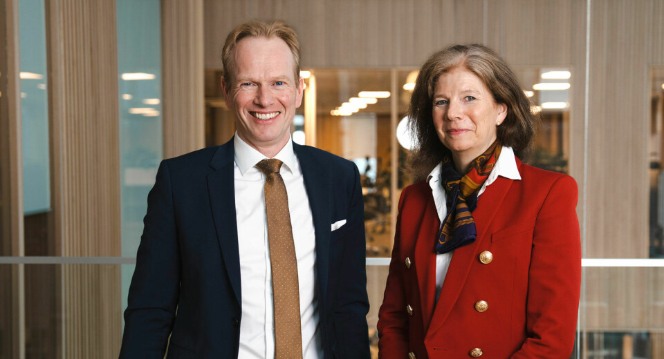 Konsernsjef i Gjensidige, Geir Holmgren og administrerende direktør i Gjensidigestiftelsen, Ingrid Riddervold Lorange.