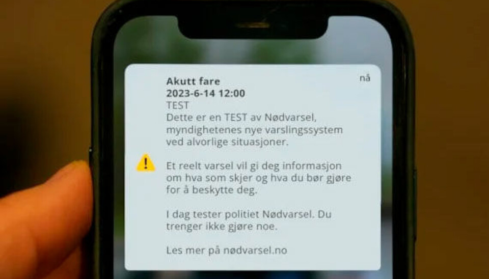 Nasjonal test av nødvarsel: – Onsdag kan du få bakoversveis