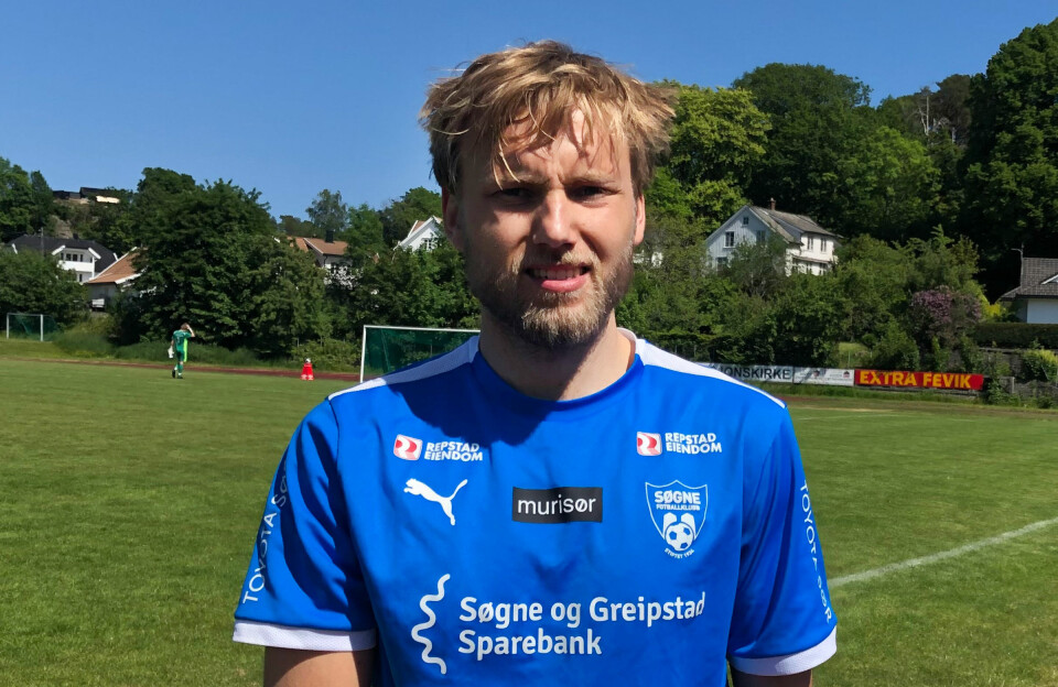 Daniel Aamodt har akkurat brakt Søgne i ledelsen.