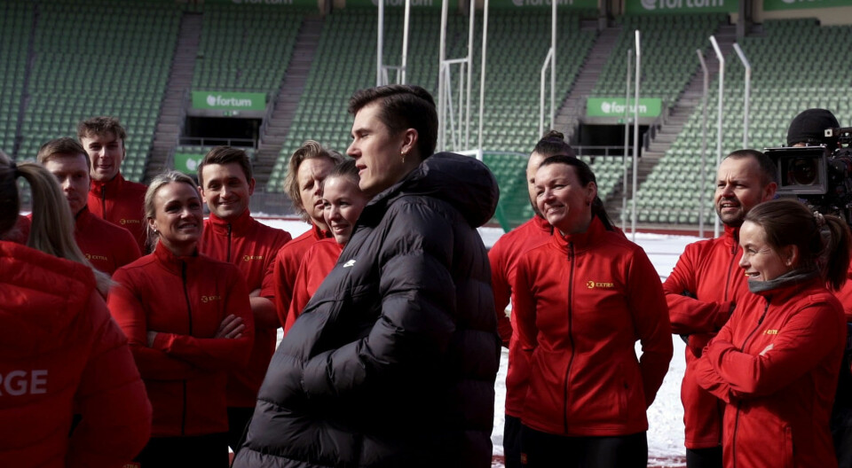 Jakob Ingebrigtsen på Bislett stadion under forsøket på å verdensrekorden.