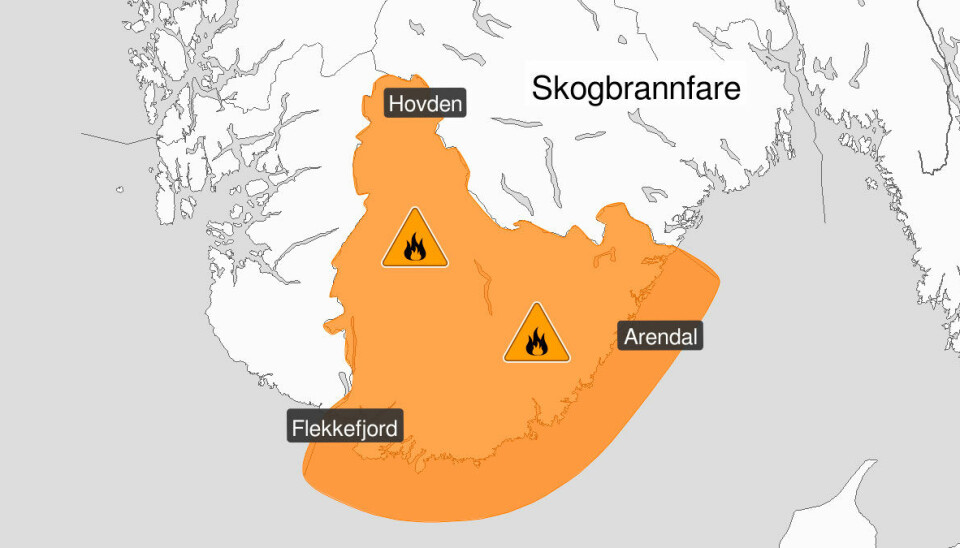 Nytt oransje farevarsel for skogbrann